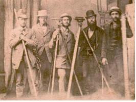Early surveying crew